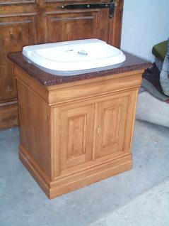 Meuble lavabo Louis-Philippe, 2 portes à panneau